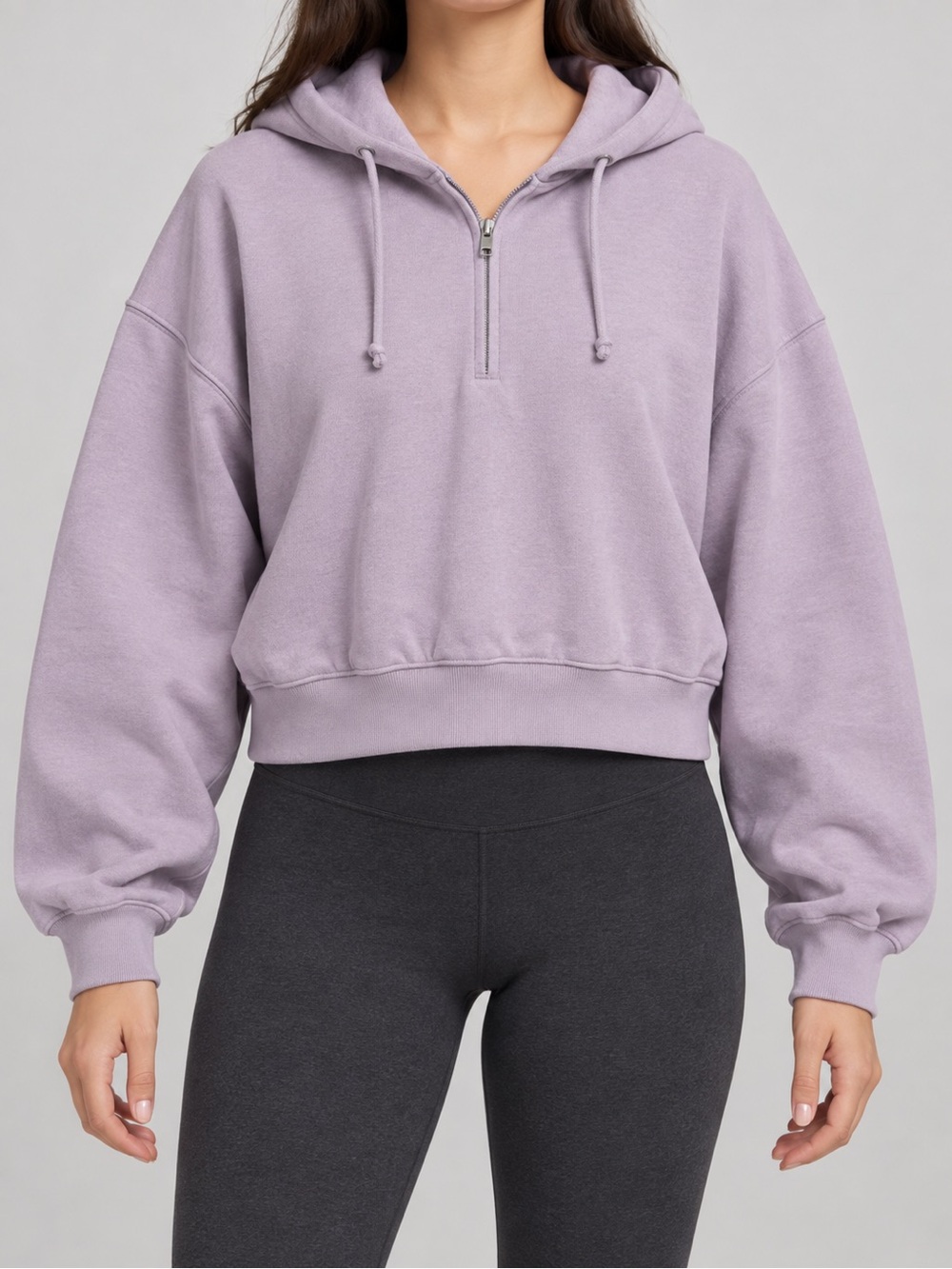 Aritzia Wilfred Free Terry Half Zip Hoodie Womens XL Munro Mauve NWT